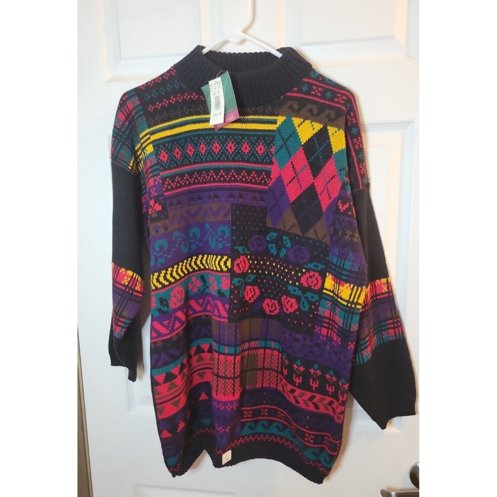 Dana Scott Acrylic Sweater Multicolor Women's Size med